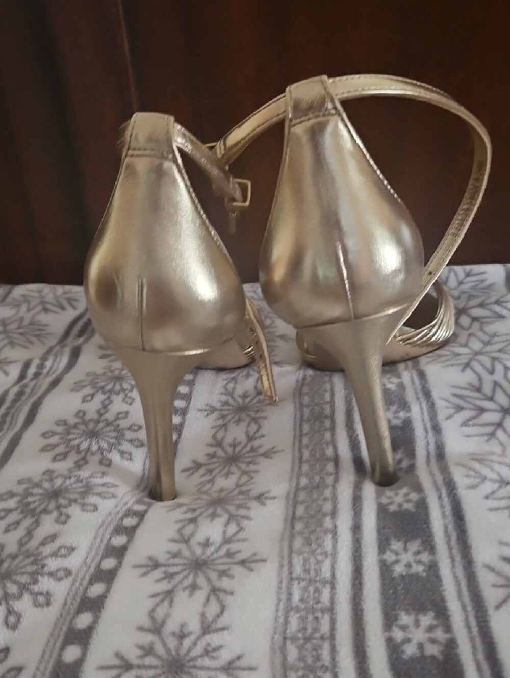 Vince Camuto Metallic Gold Strappy High-Heel Sandals - Picture 4 of 4